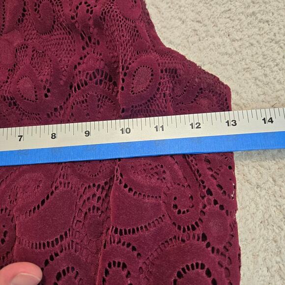 Hollister Burgundy Lace and Velvet Sleeveless Dress Size S Fairygoth - Picture 4 of 11